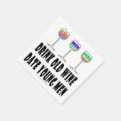 PAPIER NAPKINS - ALTER WEIN GETRÄNKEN, DATUM JUNGE SERVIETTE (Ecke)