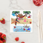 Papier Napkins, Beach Fishing Crabs Sand Napkins Serviette (Beispiel)