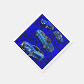 Papier Napkins, blaue schwarze Autos Serviette (Ecke)