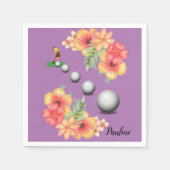 Papier Napkins, Blumen Golf Balls Golfer Serviette (Vorderseite)