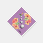 Papier Napkins, Blumen Golf Balls Golfer Serviette (Ecke)