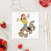 Papier Napkins, Boy Dog Bone Serviette (Beispiel)