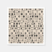 Papier Napkins, braune, beige schwarze Kreise Serviette (Vorderseite)