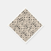 Papier Napkins, braune, beige schwarze Kreise Serviette (Ecke)