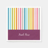 Papier Napkins, Burgund Streifen Serviette (Vorderseite)