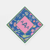 PAPIER NAPKINS CUSTOM MONOGRAM-BLUME SERVIETTE (Ecke)