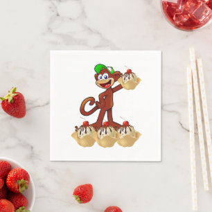 Papier Napkins, Eiscreme Affe Napkins Serviette