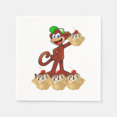 Papier Napkins, Eiscreme Affe Napkins Serviette (Vorderseite)