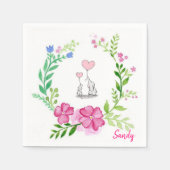 Papier Napkins, Elefant, floral Serviette (Vorderseite)