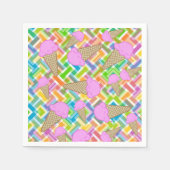 Papier Napkins, Erdbeereis Zickzack Serviette (Vorderseite)