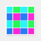 Papier Napkins, Farben Blau Grün Rosa Serviette (Vorderseite)