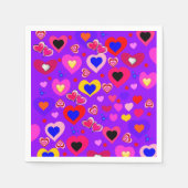 Papier Napkins, farbenfrohe Herzen Serviette (Vorderseite)