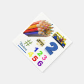 Papier Napkins, farbenfrohe Pencisl-Zahlen Serviette (Ecke)