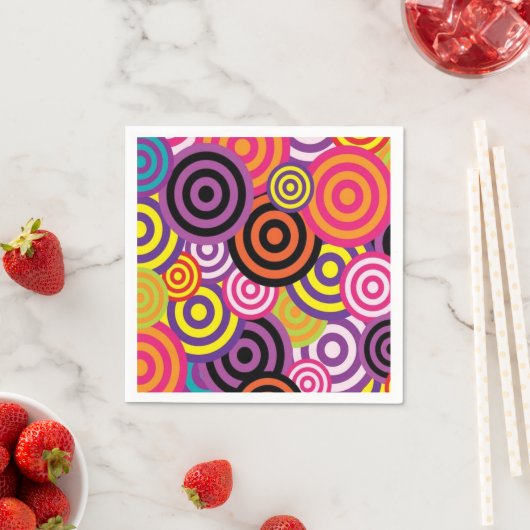 Papier Napkins, farbenfrohe Retro Serviette (Beispiel)