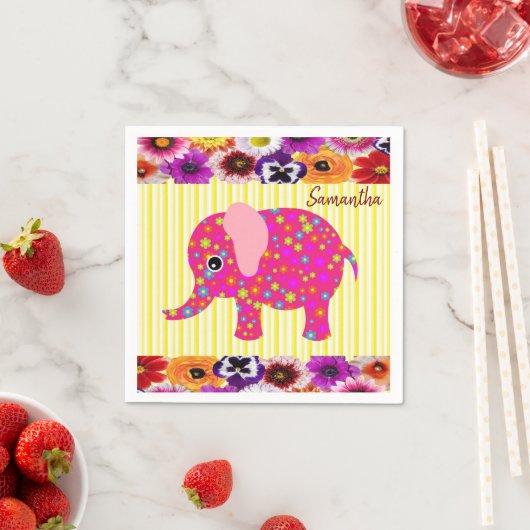 Papier Napkins, farbenfroher Elefant Serviette (Beispiel)