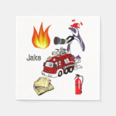 Papier Napkins, Feuerwehrpinguin Serviette (Vorderseite)