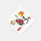 Papier Napkins, Feuerwehrpinguin Serviette (Ecke)