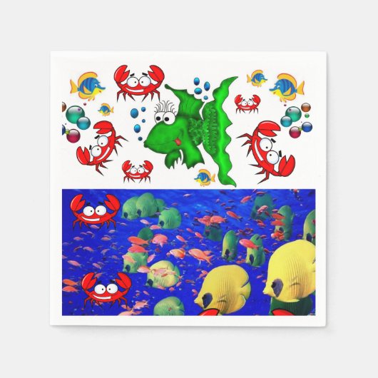 Papier Napkins, Fischkrebs Serviette (Vorderseite)
