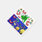 Papier Napkins, Fischkrebs Serviette (Ecke)