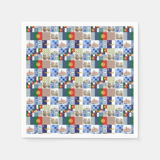 Papier "Napkins" - Flagge Portugals und Flagge der Serviette (Vorderseite)
