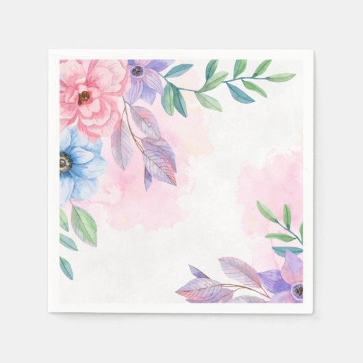 Papier Napkins-Floral Print Serviette (Vorderseite)