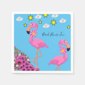 Papier Napkins, florale Wolken rosa Flamingos Serviette (Vorderseite)