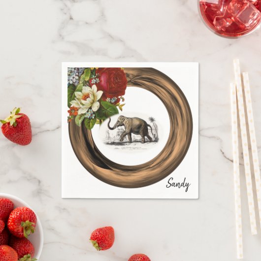 Papier Napkins, floraler Elefant Serviette (Beispiel)