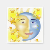Papier Napkins, Gelbe Stars aus Sonnenmond Serviette (Vorderseite)