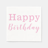 Papier Napkins, glücklich Geburtstag Baby Pink Serviette (Vorderseite)