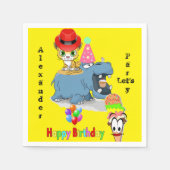 Papier Napkins, glücklich Geburtstag Hippopotamus  Serviette (Vorderseite)