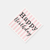 Papier Napkins, glücklich zum Geburtstag rosa Stre Serviette (Ecke)