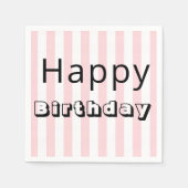 Papier Napkins, glücklich zum Geburtstag rosa Stre Serviette (Vorderseite)
