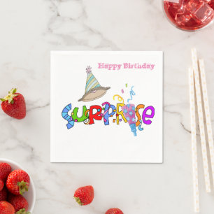 Papier Napkins, glücklich zum Geburtstag Überrasch Serviette