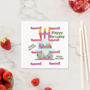 Papier Napkins, glücklich zum Geburtstag Überrasch Serviette