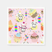 Papier Napkins, glückliche Gesichter Cupcakes glüc Serviette (Vorderseite)