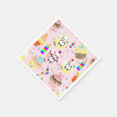 Papier Napkins, glückliche Gesichter Cupcakes glüc Serviette (Ecke)