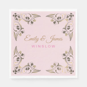 Papier Napkins-Golden Extravagante Leaf-Grenzen Serviette