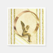 Papier Napkins, Goldener Engelstreifen Serviette (Vorderseite)