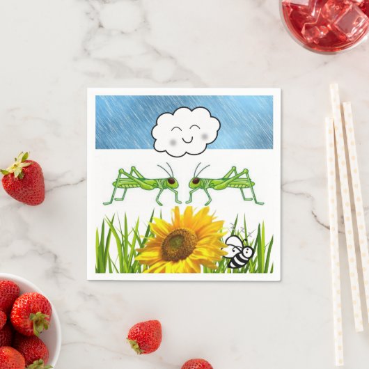 Papier Napkins, Grasshopper Wolken Bienen Serviette (Beispiel)