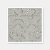 Papier Napkins, Grau und Weiß Herz Serviette (Vorderseite)