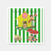 Papier Napkins, Grün und Weiß Streifen Country Sti Serviette (Vorderseite)