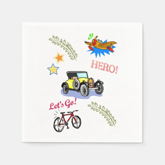 Papier Napkins, Heldenradfahrzeug Serviette (Vorderseite)