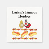 Papier Napkins, Hotdogs, Ketchup Senffutter Serviette (Vorderseite)