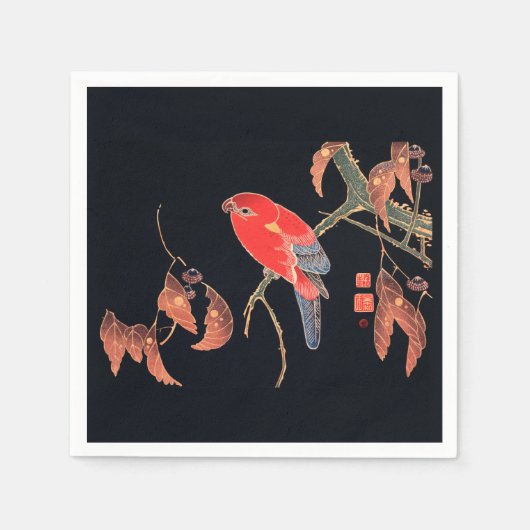 PAPIER NAPKINS : JAPANISCHE WOODBLOCK : ITÖ JUKUCH SERVIETTE (Vorderseite)