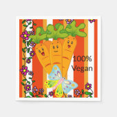 Papier Napkins, Karottenschmetterling 100% Vegan Serviette (Vorderseite)