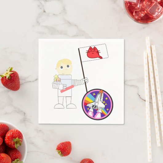 Papier Napkins, Katze Astronaut Serviette (Beispiel)