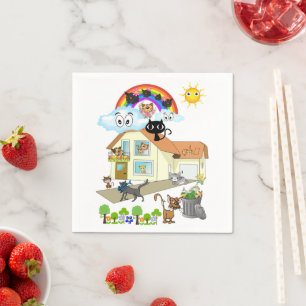 Papier Napkins, Katzen Meow Napkins Serviette