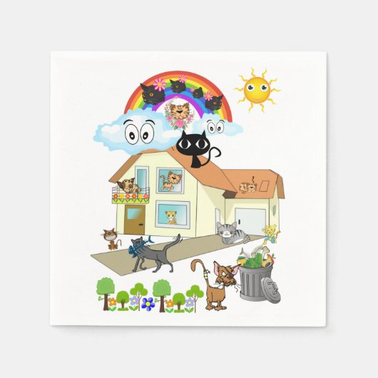 Papier Napkins, Katzen Meow Napkins Serviette (Vorderseite)