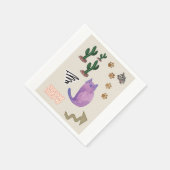 Papier Napkins, Katzenfisch Kakteen Meow Serviette (Ecke)