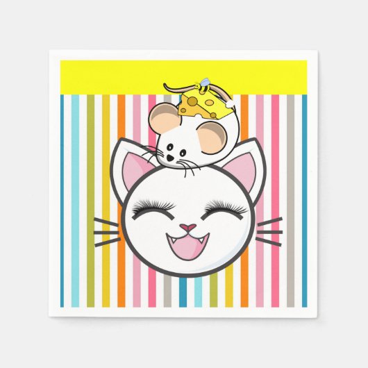 Papier Napkins, Katzenmousse Serviette (Vorderseite)